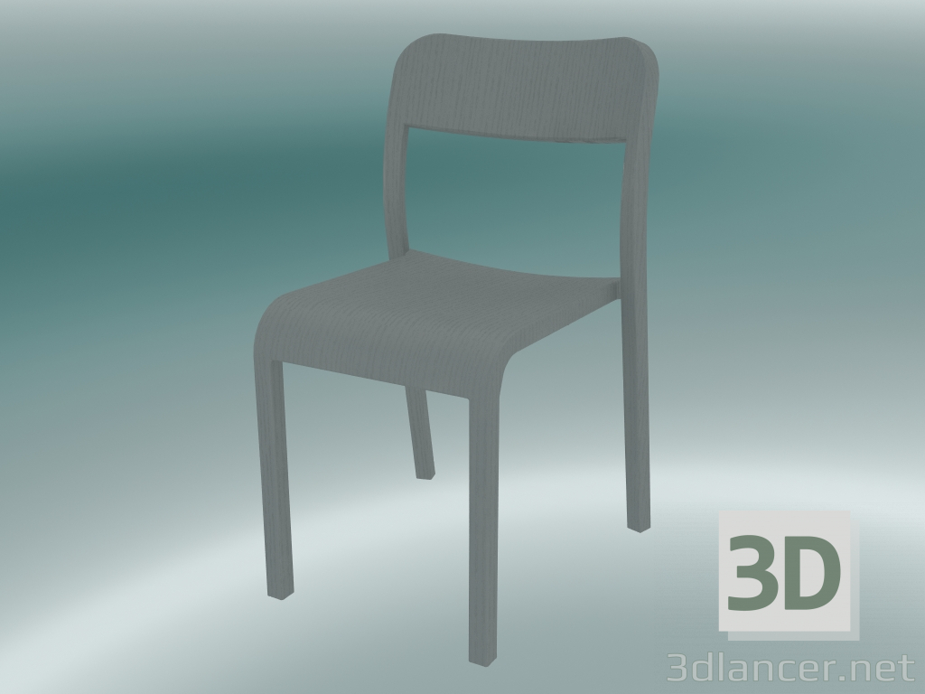 3d model Silla BLOCCO (1475-20, color ceniza con grano abierto mate en gris) - vista previa