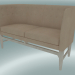 3D Modell Doppelsofa Mayor (AJ6, H 82 cm, 62 x 138 cm, Eiche weiß geölt, Leder - Seidenanilin) - Vorschau