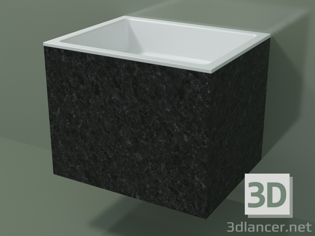 3D Modell Wandwaschbecken (02R133301, Nero Assoluto M03, L 60, P 48, H 48 cm) - Vorschau