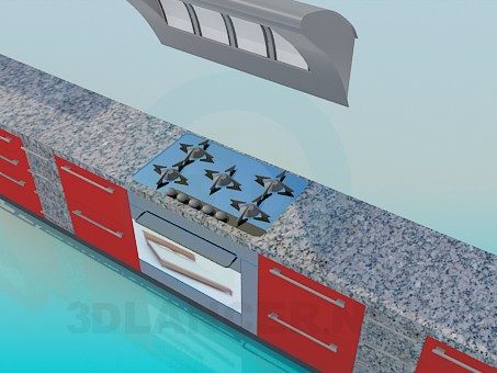 modèle 3D Set de cuisine - preview