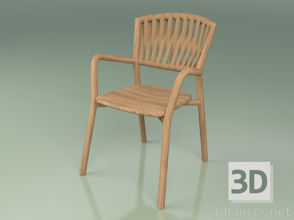 modello 3D Sedia 161 (Teak, Cintura Tabacco) - anteprima