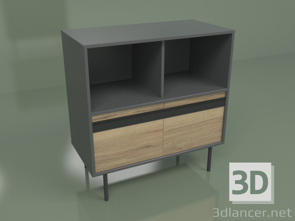 modello 3D Armadio con modulo 02 - anteprima