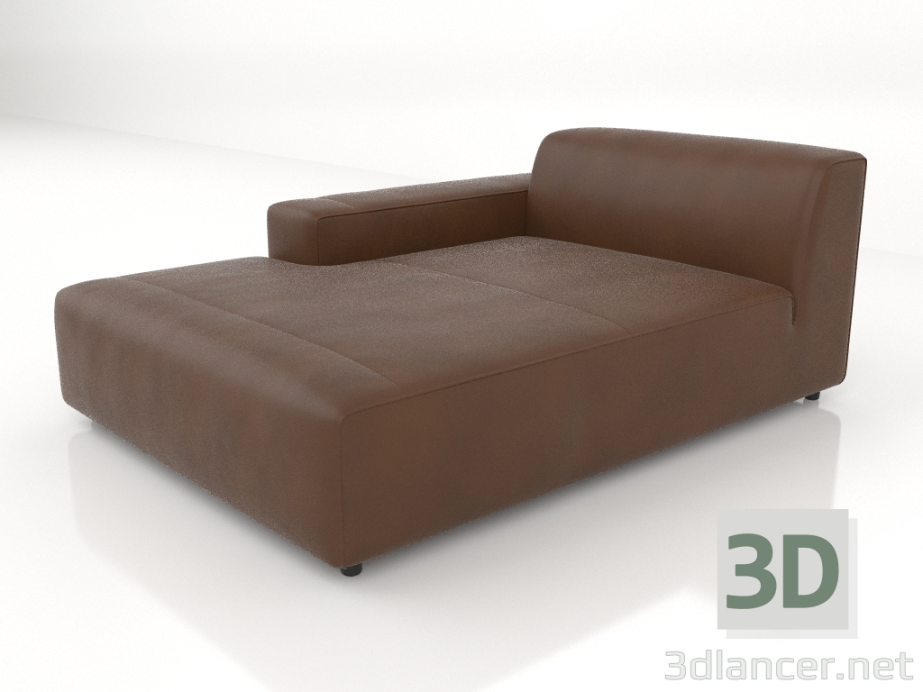 3d model Chaise longue 177 with a low armrest on the right - preview