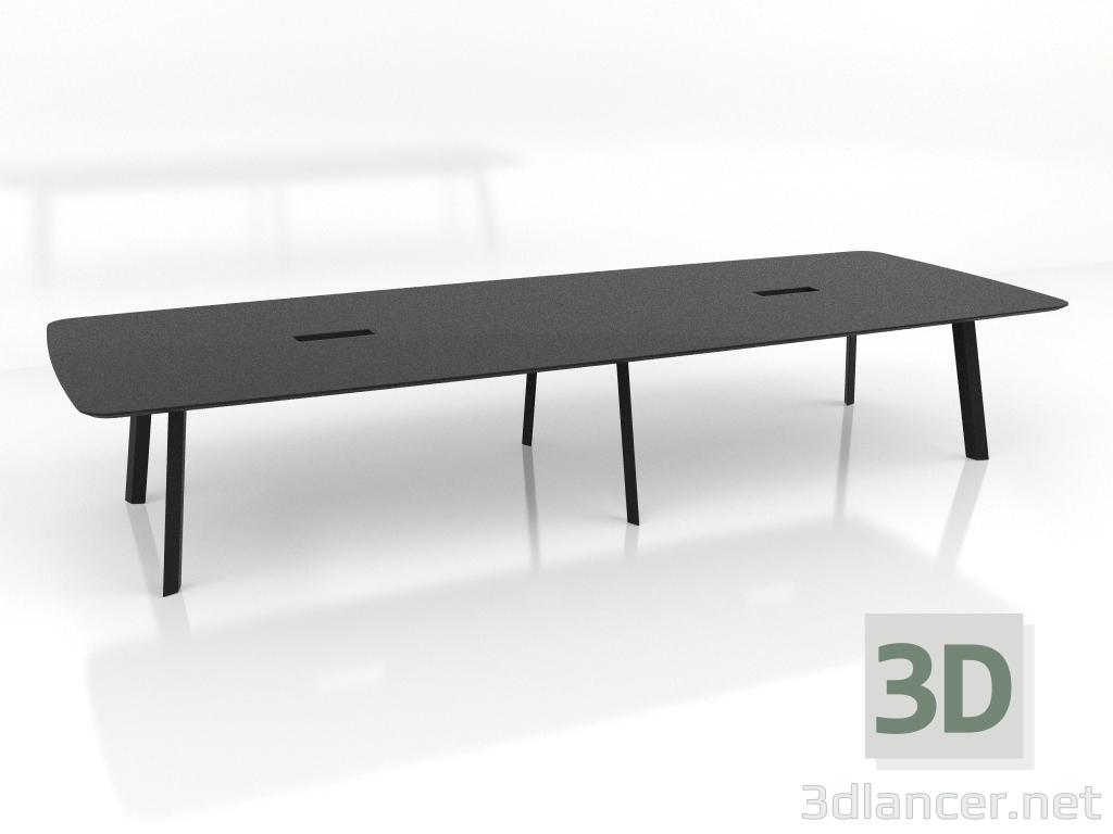 Modelo 3d Mesa de conferência com furo para cabos 415x155 - preview