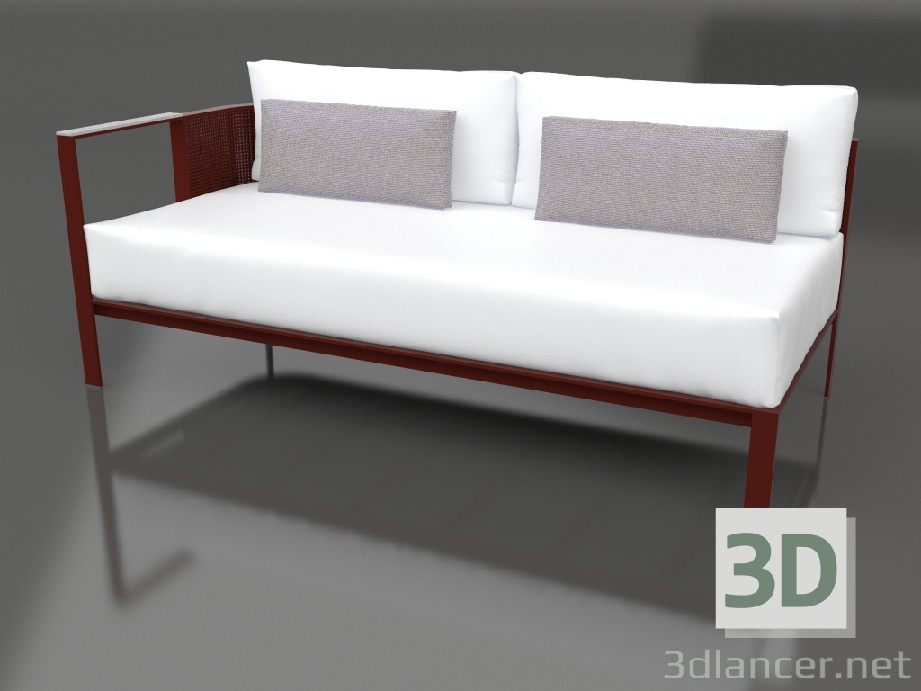 3d model Módulo sofá sección 1 izquierda (Rojo vino) - vista previa