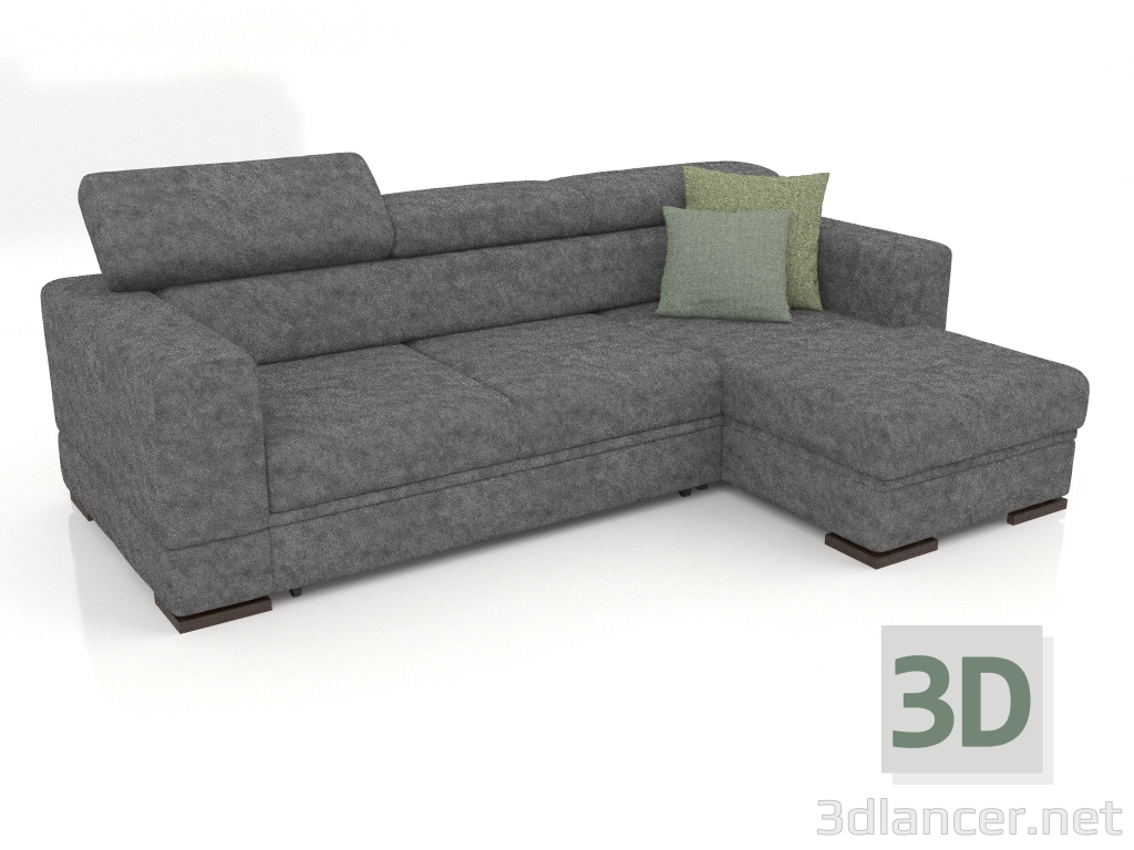 modèle 3D Canapé Fabio avec pouf (Galioano 03) - preview