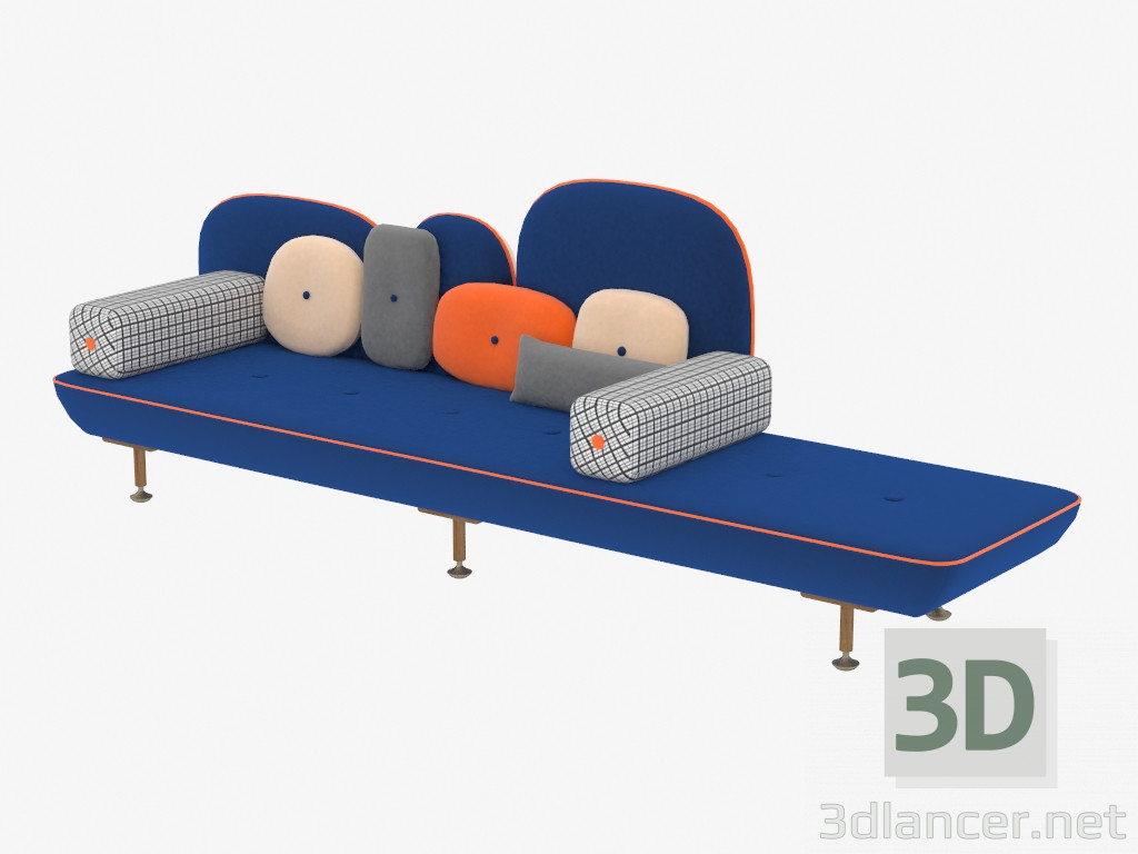 3d model Sofa, four-seater - preview