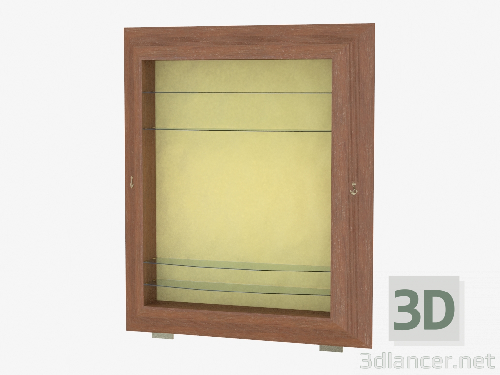 Modelo 3d painel de TV com prateleiras - preview