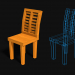 3d model 3D chair game asset -Low poly - preview