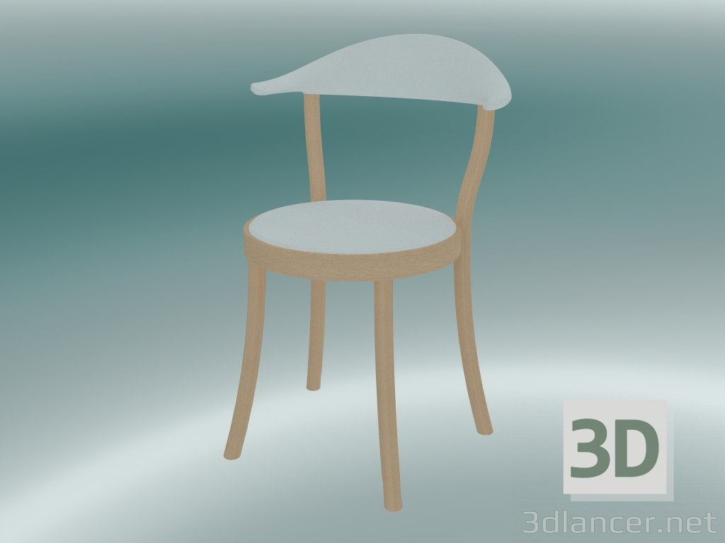 modèle 3D Chaise bistro chaise MONZA (1212-20, hêtre naturel, blanc) - preview