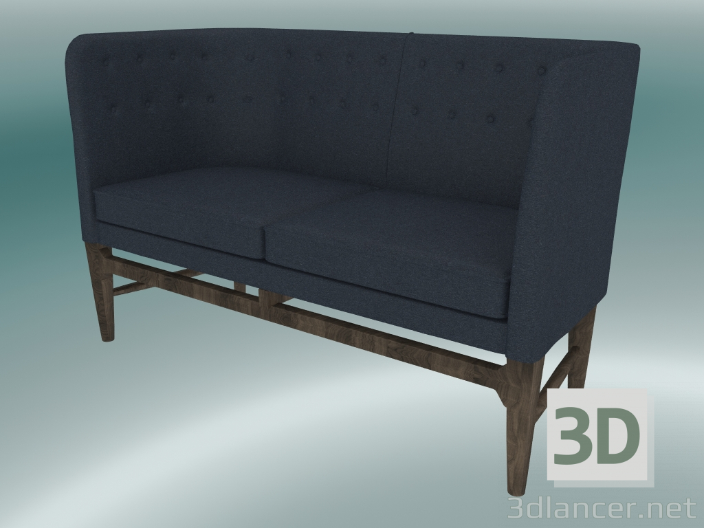 3d model Sofá doble Mayor (AJ6, H 82cm, 62x138cm, Roble aceitado ahumado, Divina - 793) - vista previa