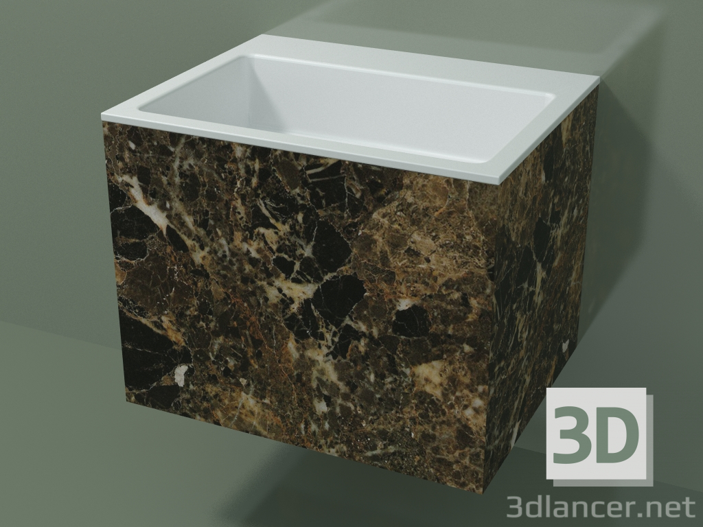 3d model Lavabo de pared (02R133302, Emperador M06, L 60, P 48, H 48 cm) - vista previa