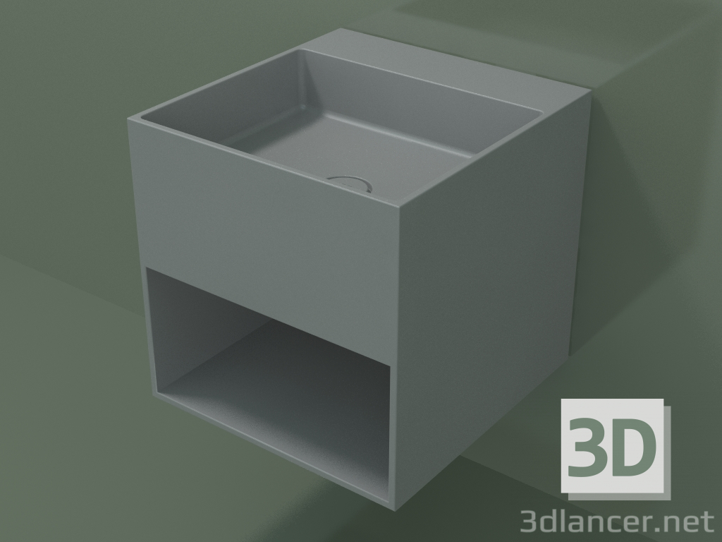 3d model Lavabo de pared Giorno (06UN23301, Silver Grey C35, L 48, P 50, H 48 cm) - vista previa