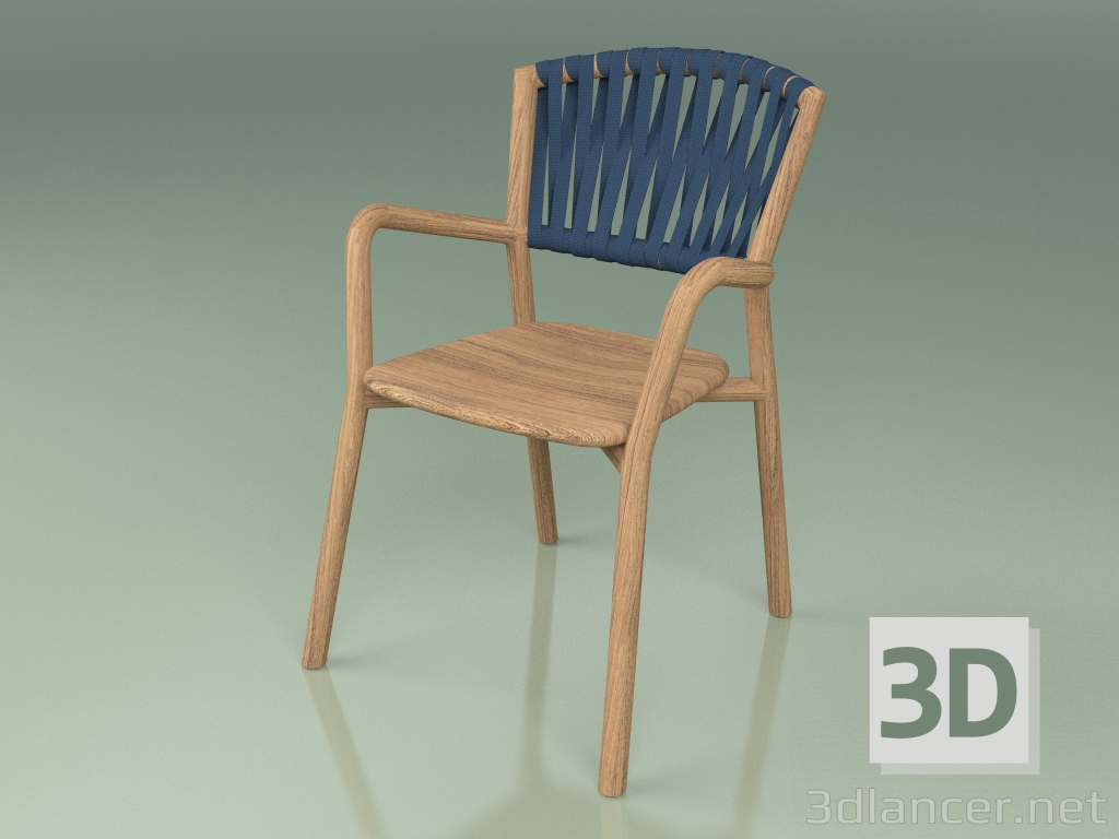 3d модель Кресло 161 (Teak, Belt Blue) – превью