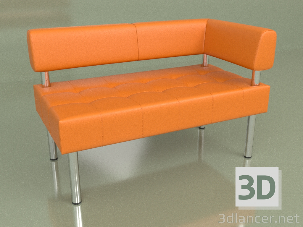 3d model Sección doble esquina izquierda Business (piel naranja) - vista previa