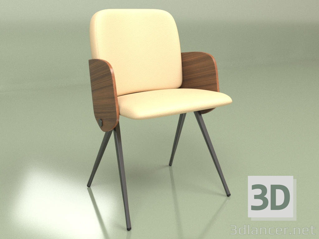 3D Modell Stuhl Isla (beige, Nussbaum) - Vorschau