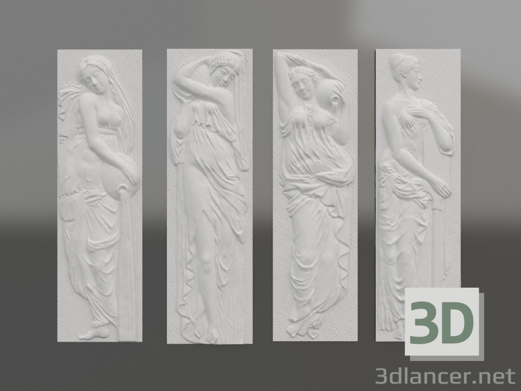 3d model Bajorrelieve Fuente de los inocentes - vista previa