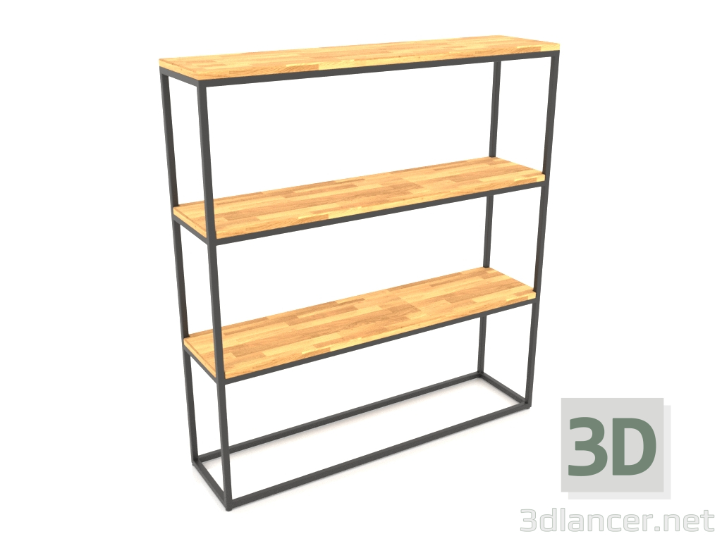 3D Modell Rechteckiges Regal (HOLZBODEN, 120x30x128) - Vorschau