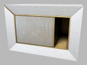 Nachttisch Tisch aus Holz mit Leder bezogenes Art Deco Semiramide