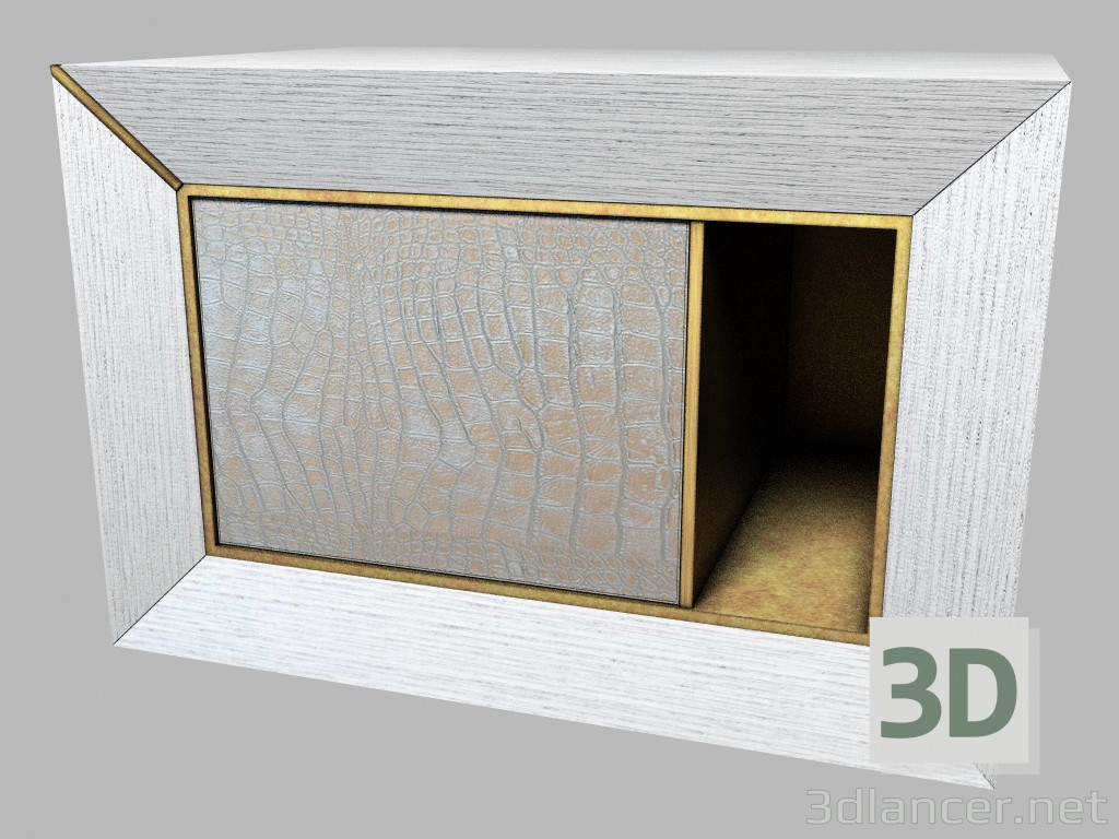 Modelo 3d Mesa de cabeceira de madeira com couro-aparado Semiramide de Art Deco - preview