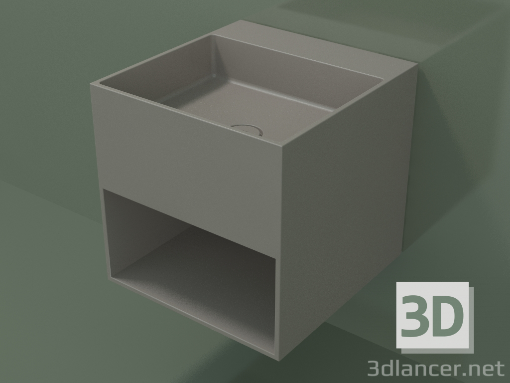 3d model Lavabo de pared Giorno (06UN23301, Clay C37, L 48, P 50, H 48 cm) - vista previa