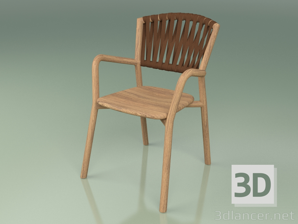 modello 3D Sedia 161 (Teak, Cintura Marrone) - anteprima