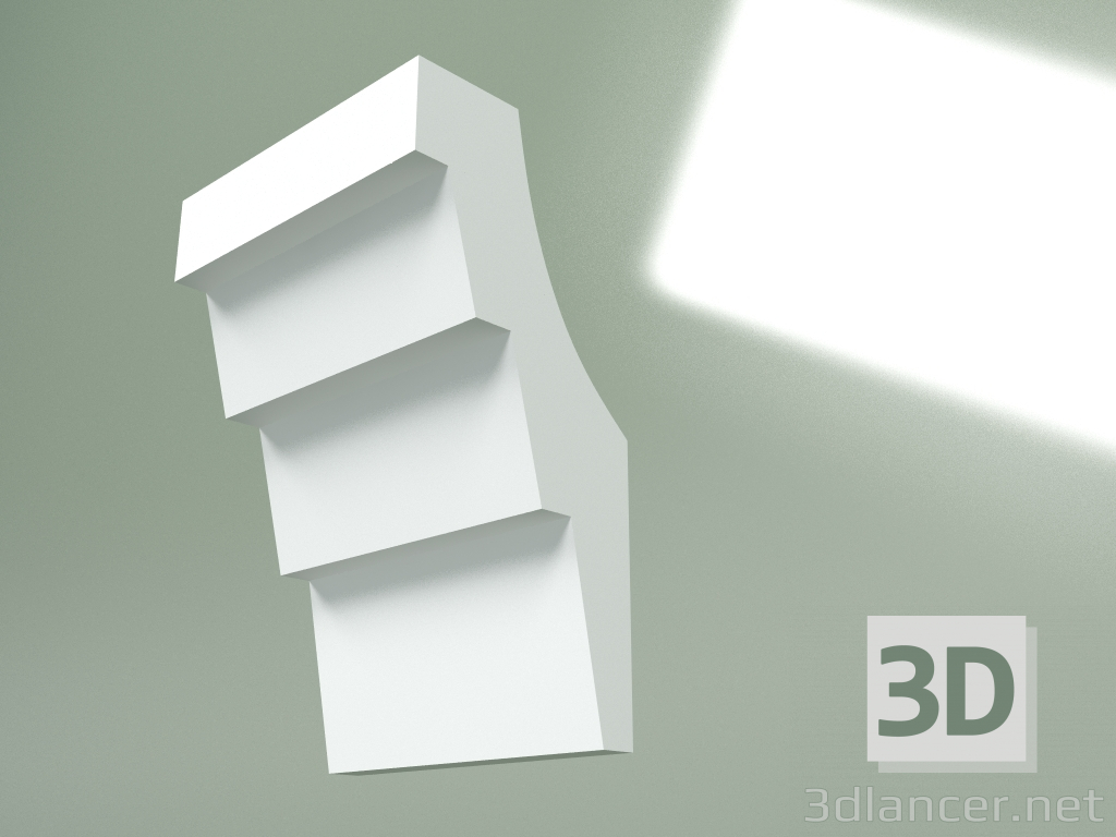 modello 3D Cornicione in gesso (zoccolo a soffitto) KT413 - anteprima