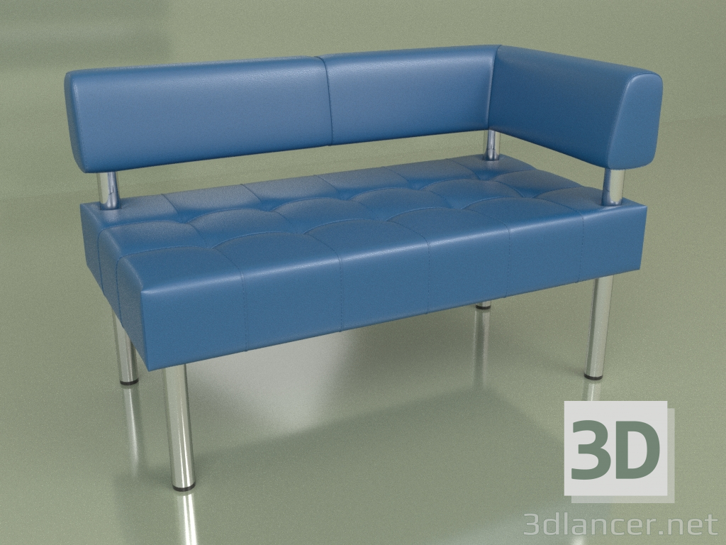 3d model Section double corner left Business (Blue leather) - preview