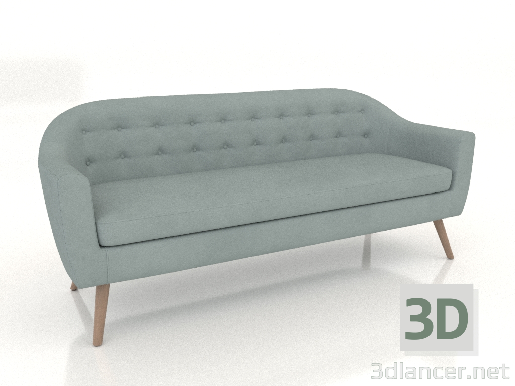 3d model Sofá Florence 3 plazas (menta) - vista previa