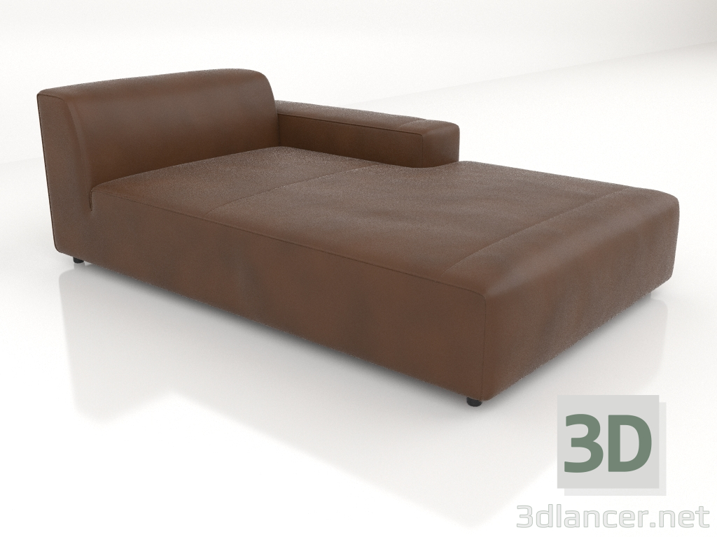 3d model Chaise longue 207 con reposabrazos bajo a la izquierda - vista previa