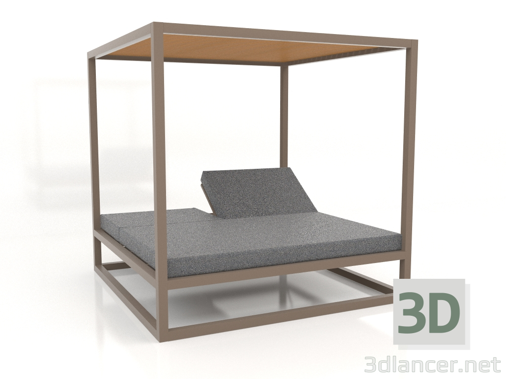 3d model Sofá de lamas altas fijas con techo (Bronce) - vista previa