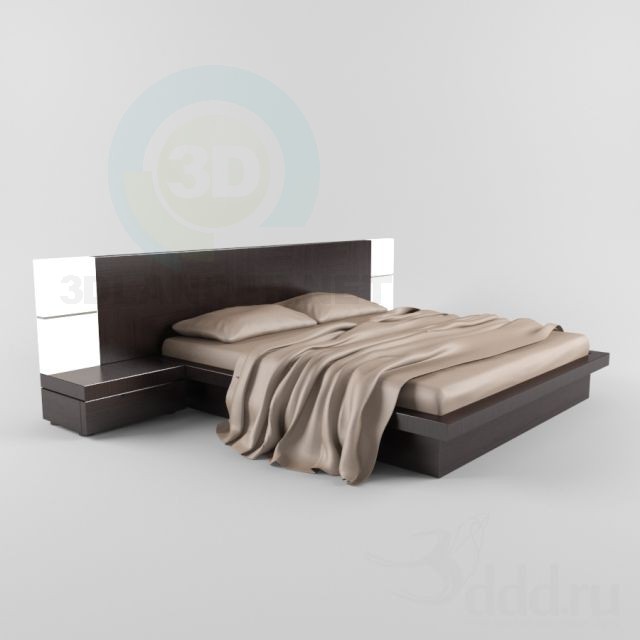 Modelo 3d Cama moderna - preview