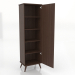modèle 3D Armoire 3 600x450x2000 mm, option 2 (ouverte, noyer foncé) - preview