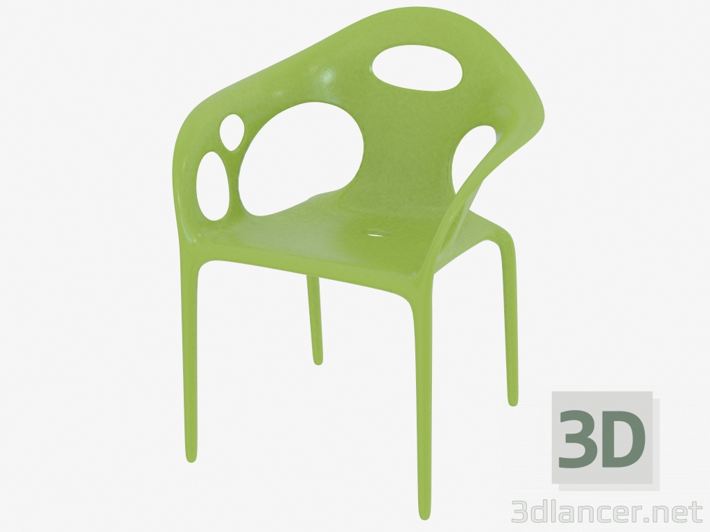 modèle 3D Chaise empilable - preview