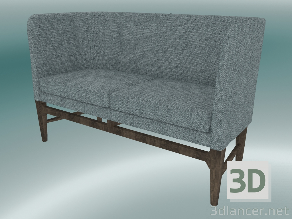 3D Modell Doppelsofa Mayor (AJ6, H 82 cm, 62 x 138 cm, geräucherte geölte Eiche, Hallingdal - 130) - Vorschau