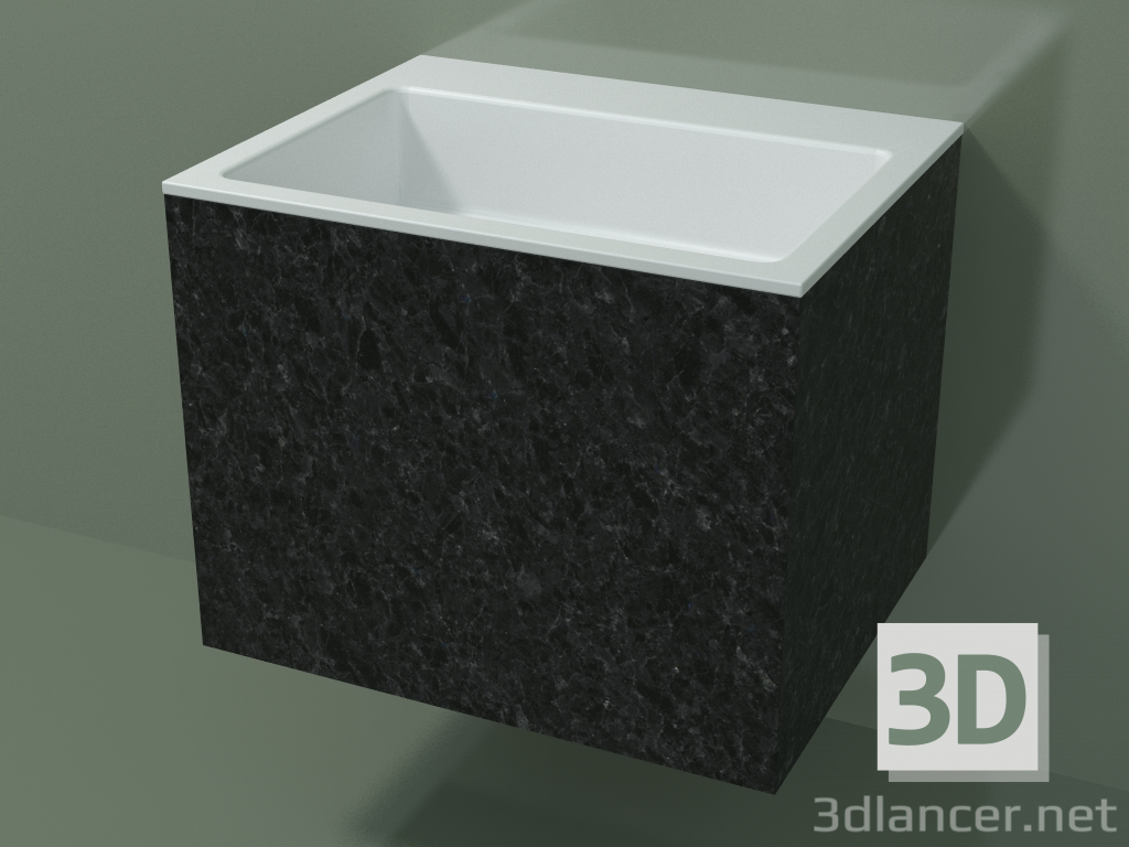 modèle 3D Lavabo suspendu (02R133302, Nero Assoluto M03, L 60, P 48, H 48 cm) - preview