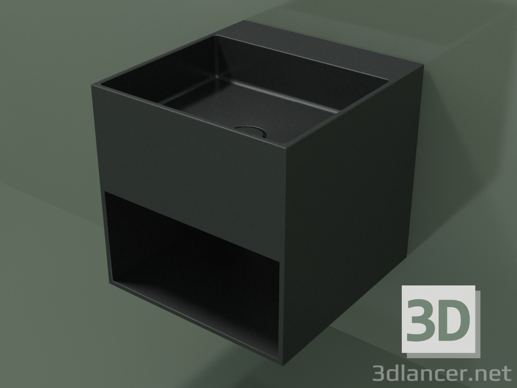 3d model Lavabo de pared Giorno (06UN23301, Deep Nocturne C38, L 48, P 50, H 48 cm) - vista previa