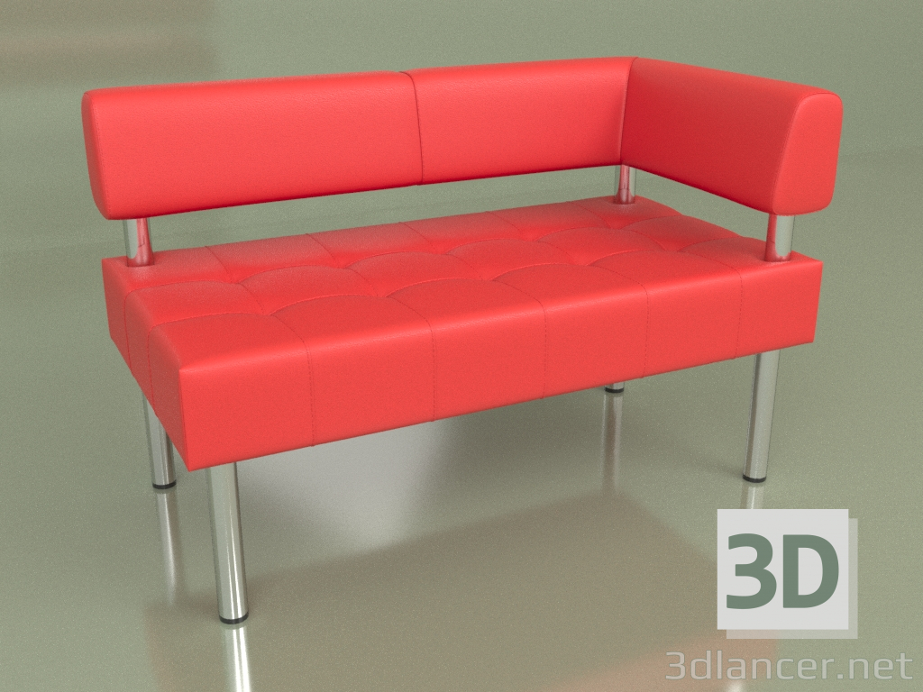 3d model Sección doble esquina izquierda Business (cuero Red2) - vista previa