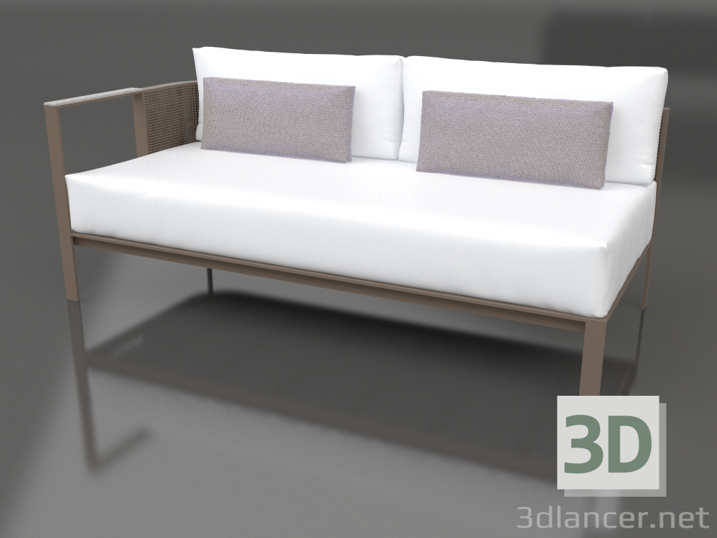 3d model Módulo sofá sección 1 izquierda (Bronce) - vista previa