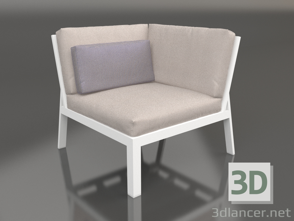 modèle 3D Module canapé, section 6 (Blanc) - preview