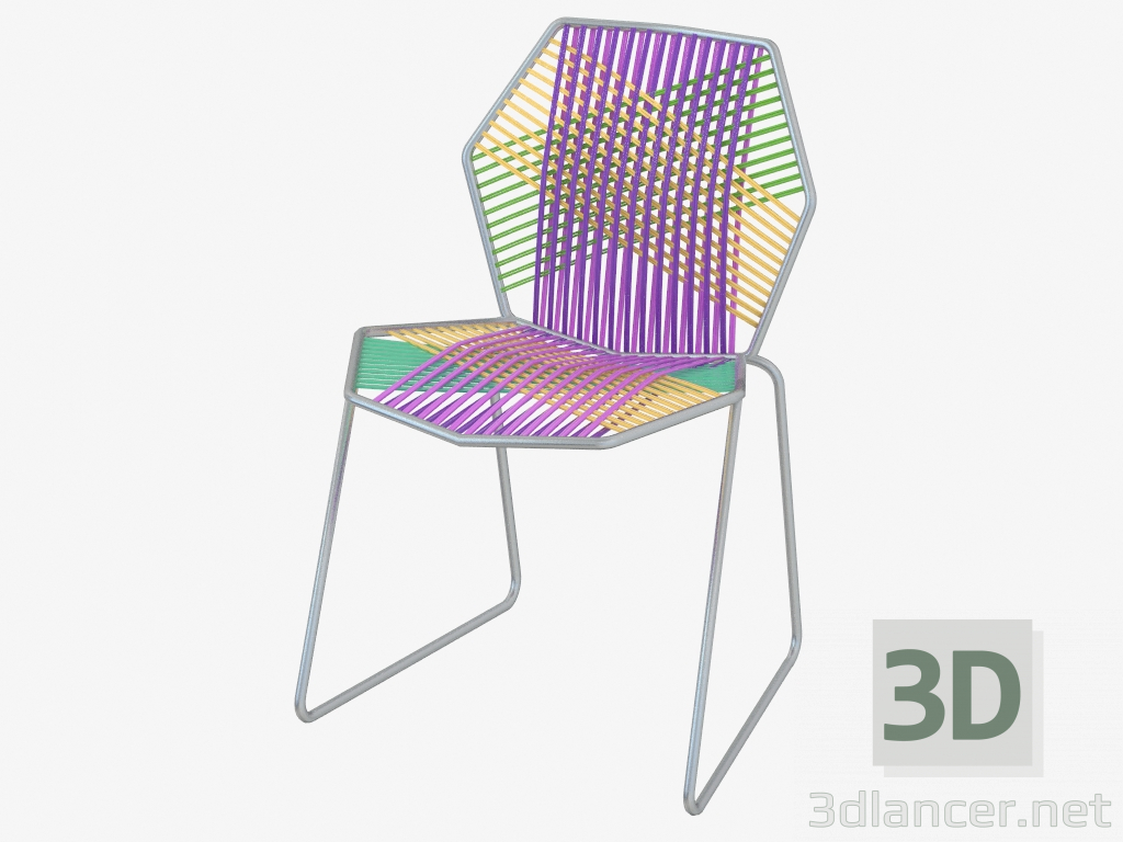 3d model Chair on a metal frame - preview