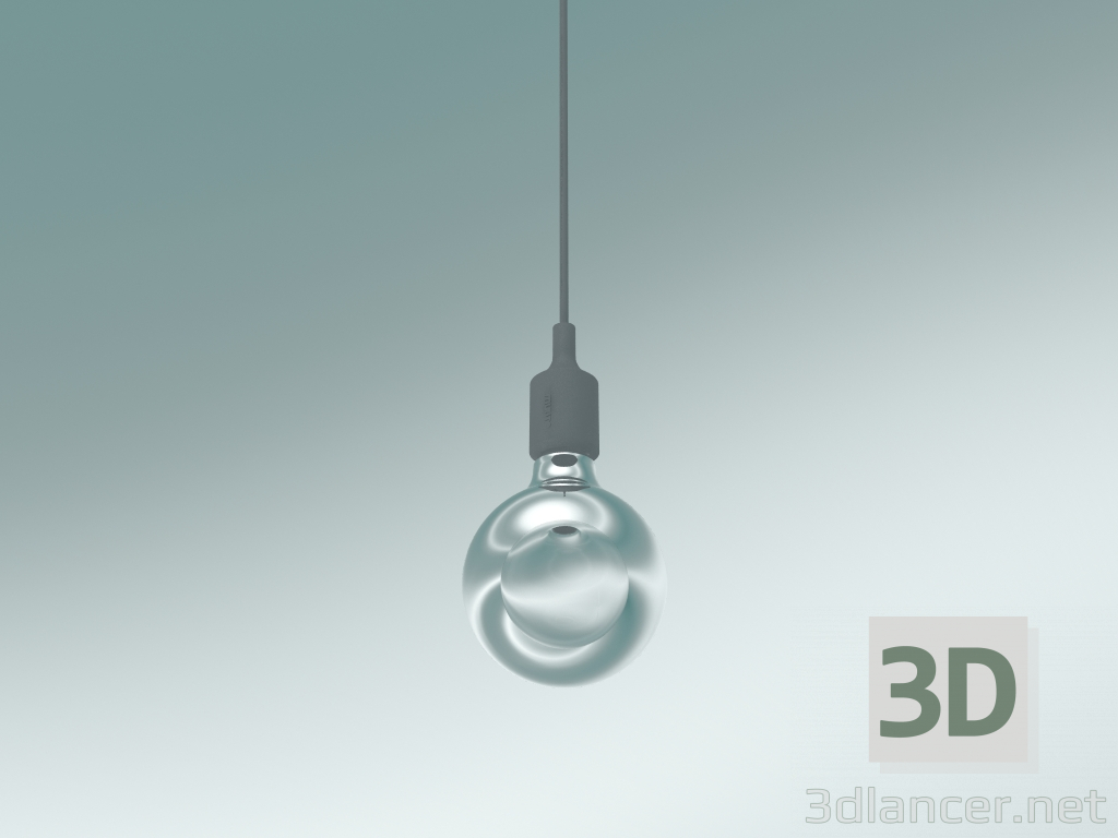 modello 3D Lampada a sospensione E27 (Grigio scuro) - anteprima