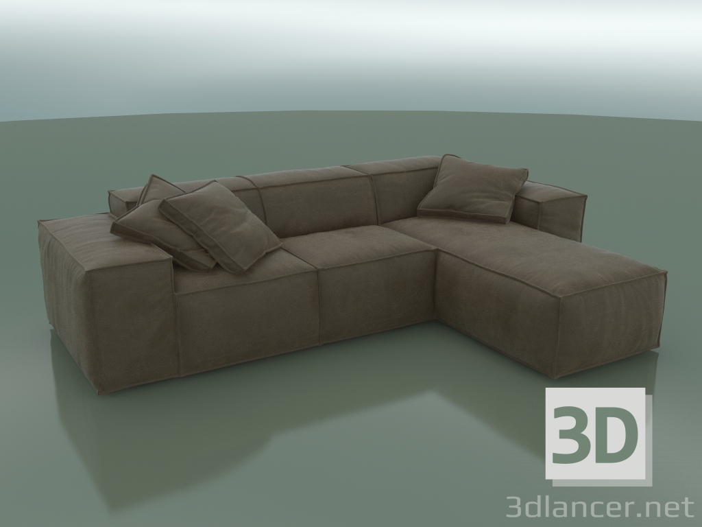 3D Modell Ecksofa mit Chaiselongue Melia (3000 x 2100 x 760, 300ME-210-CR) - Vorschau