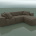 modello 3D Divano angolare con chaise longue Melia (3000 x 2100 x 760, 300ME-210-CR) - anteprima