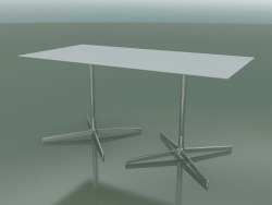 Rectangular table with a double base 5546 (H 72.5 - 79x159 cm, White, LU1)