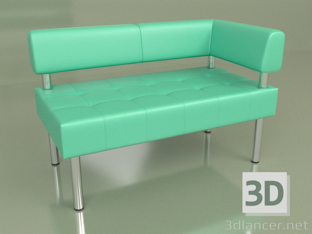 3d model Sección doble esquina izquierda Business (cuero verde) - vista previa