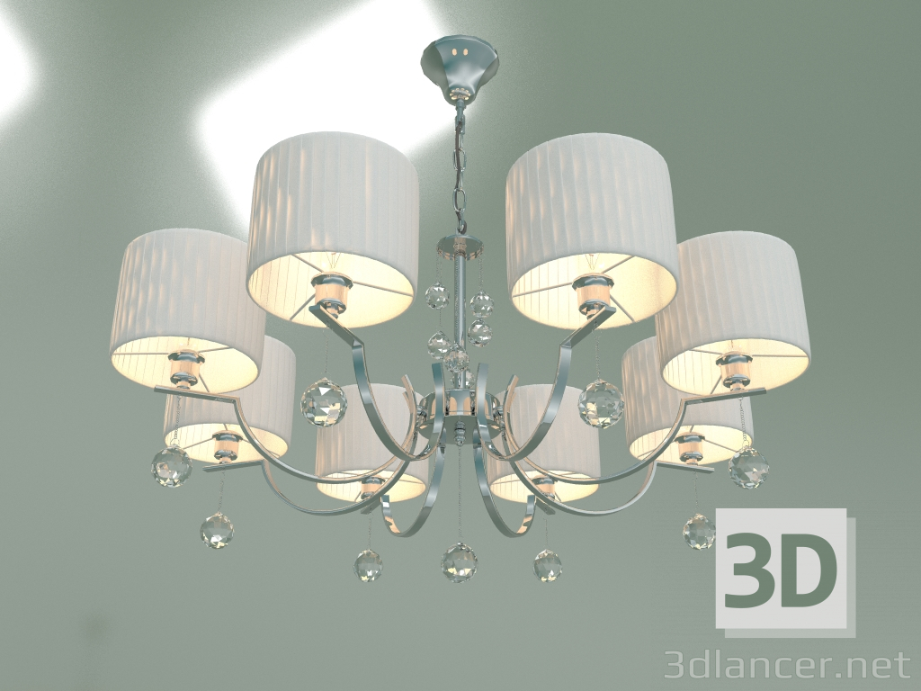 modello 3D Lampadario a sospensione 60095-8 (cromo) - anteprima