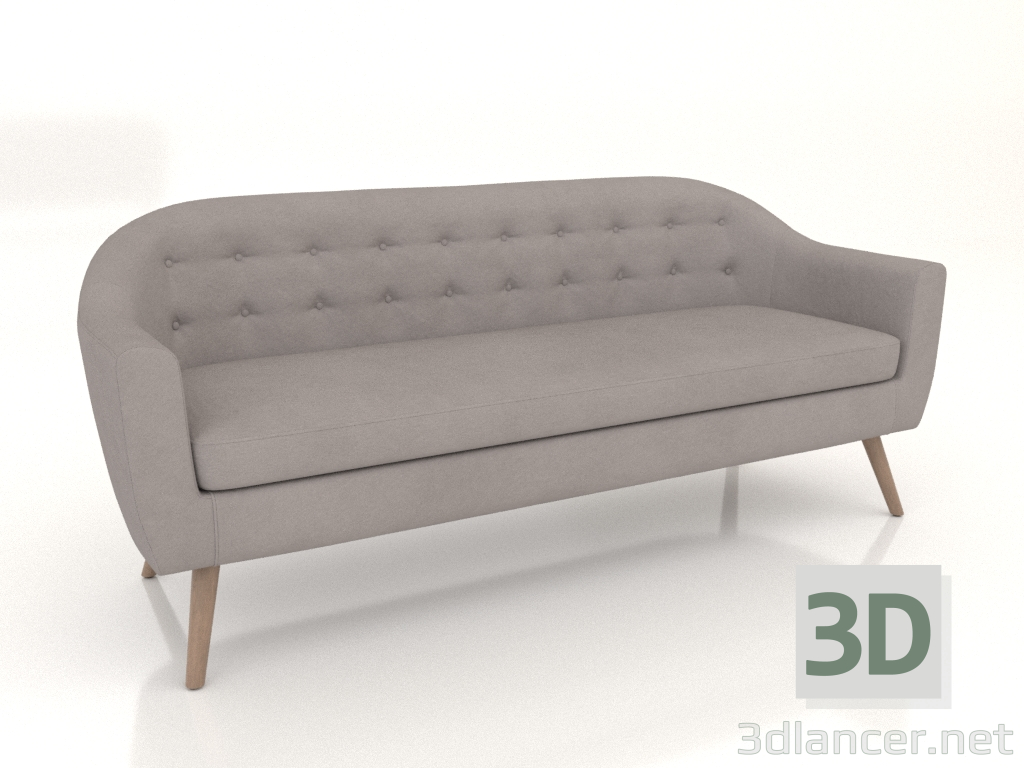 modèle 3D Canapé Florence 3 places (gris-beige) - preview