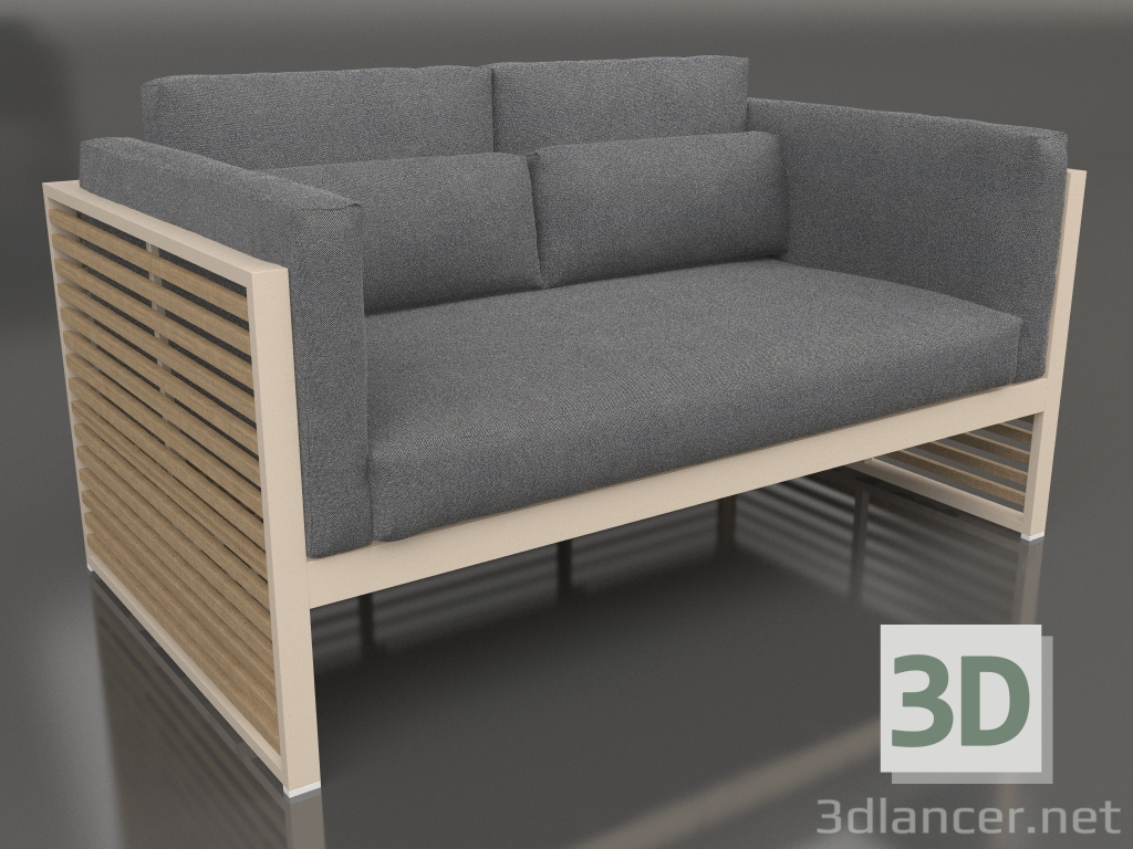 3D Modell 2-Sitzer-Sofa mit hoher Rückenlehne (Sand) - Vorschau