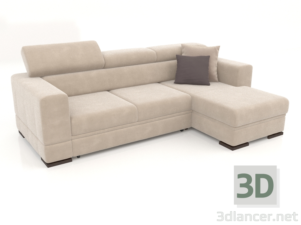 modèle 3D Canapé Fabio avec pouf (Perfect Sahara) - preview